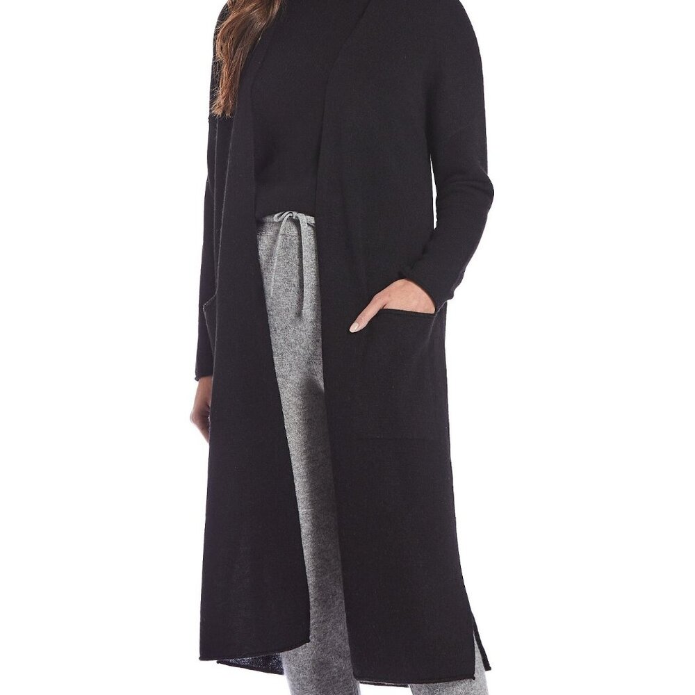 NWT Van Winkle & CO. Black Luxury Cashmere Shawl Collar Coordinating Duster